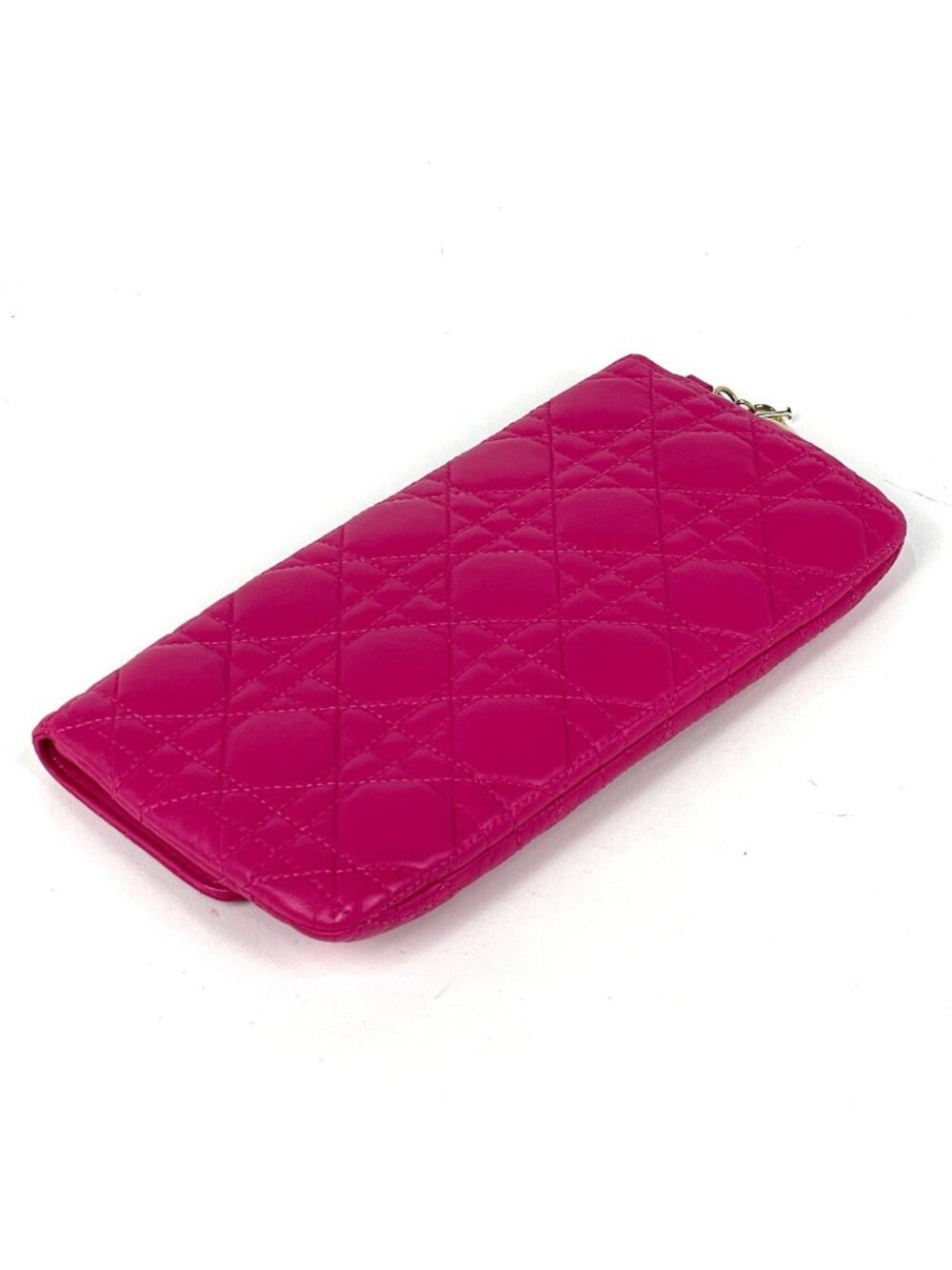 Dior Cannage Clutch Wallet Leather Pink - Picture 2 of 8